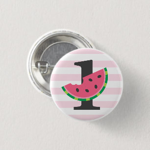 Badge Rond 2,50 Cm One in a Melon Watermelon 1er Anniversaire Fête Fa