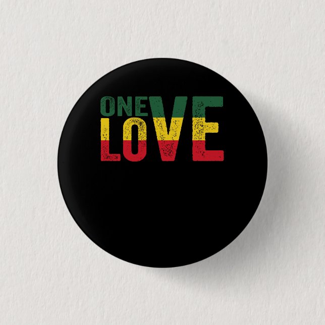 Badge Rond 2,50 Cm One Love Jamaican Rasta (Devant)