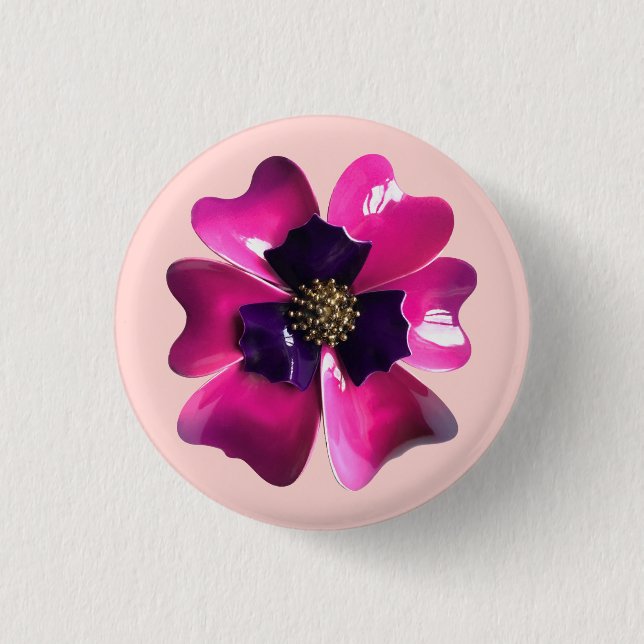 Badge Rond 2,50 Cm Orchidée tropicale MOD Retro Hawaii Fleur Mariage (Devant)