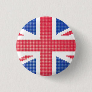 Badge Rond 2,50 Cm Original cross-stitch design Union Jack