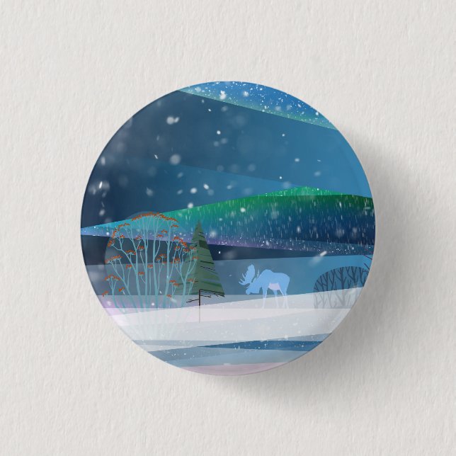 Badge Rond 2,50 Cm Orignaux du nord de l'espace (Devant)