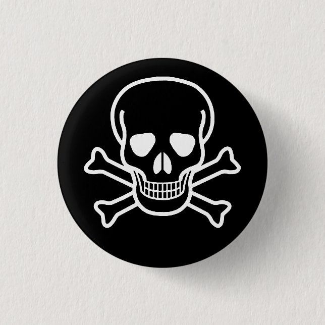 BADGE ROND 2,50 CM OS CROISÉS GOTHIQUES DE CRÂNE (Devant)