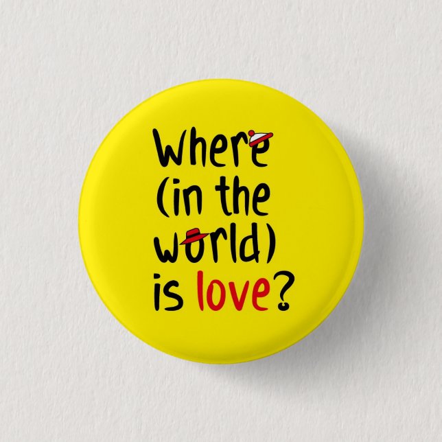 Badge Rond 2,50 Cm Où est l'amour ? (Devant)