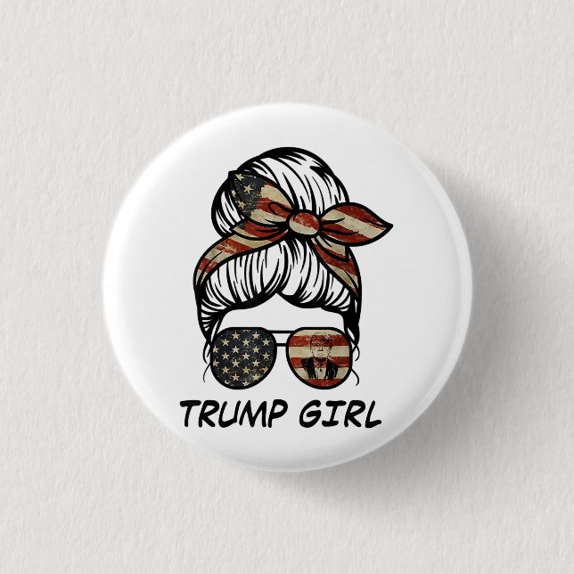 Badge Rond 2,50 Cm Oui, je suis une fille de Trump - Trump 2024 Elec (Devant)