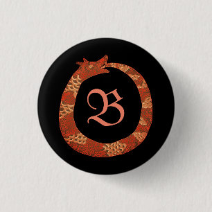 Badge Rond 2,50 Cm Ouroboros monogramme
