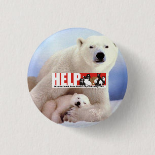 Badge Rond 2,50 Cm ours blancs de l'aide ISBD