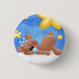 Badge Rond 2,50 Cm Ours Brown bleu