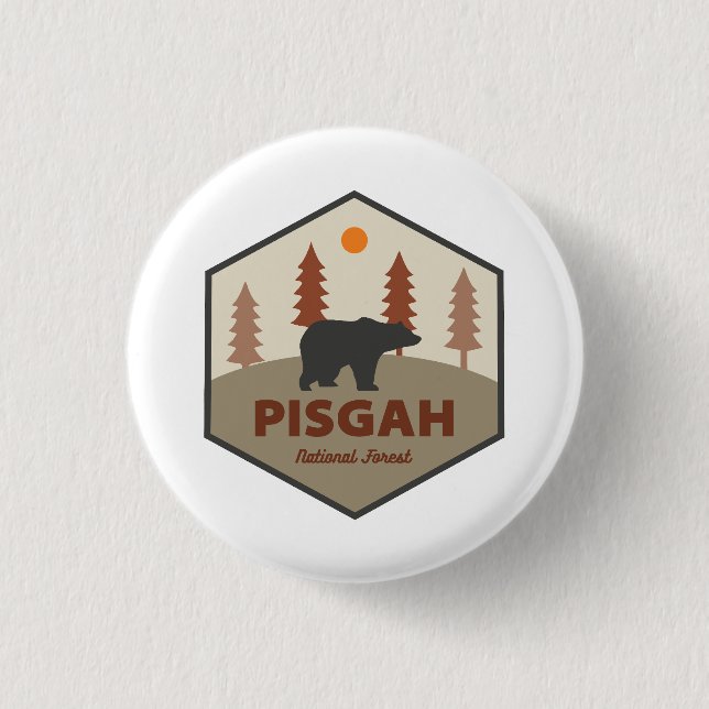Badge Rond 2,50 Cm Ours forestier national de Pisgah (Devant)