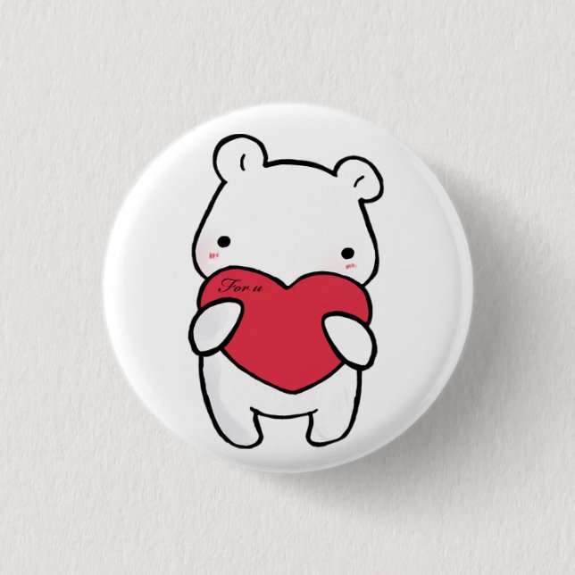 Badge Rond 2,50 Cm Ours polaire sensible (Devant)