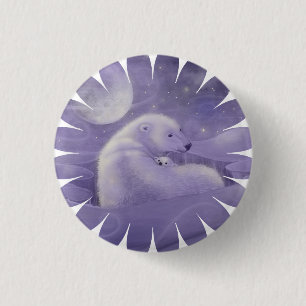 Badge Rond 2,50 Cm Ours polaires de l'hiver doux