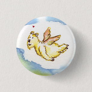 Badge Rond 2,50 Cm ours volant amoureux