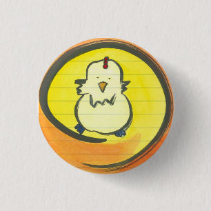Badge Rond 2,50 Cm Oust oust Enso dans le bouton orange 4.11.12