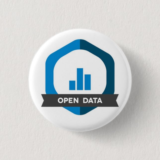 Badge Rond 2,50 Cm Ouvrez l'insigne de données (Devant)