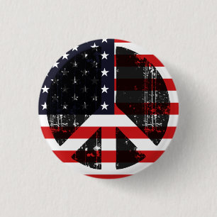 Badge Rond 2,50 Cm Paix aux Etats-Unis