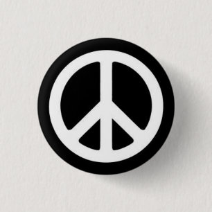 Badge Rond 2,50 Cm Paix BnW