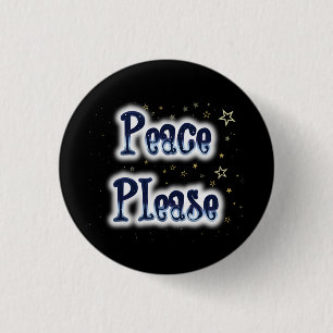 Badge Rond 2,50 Cm Paix S'Il Vous Plaît