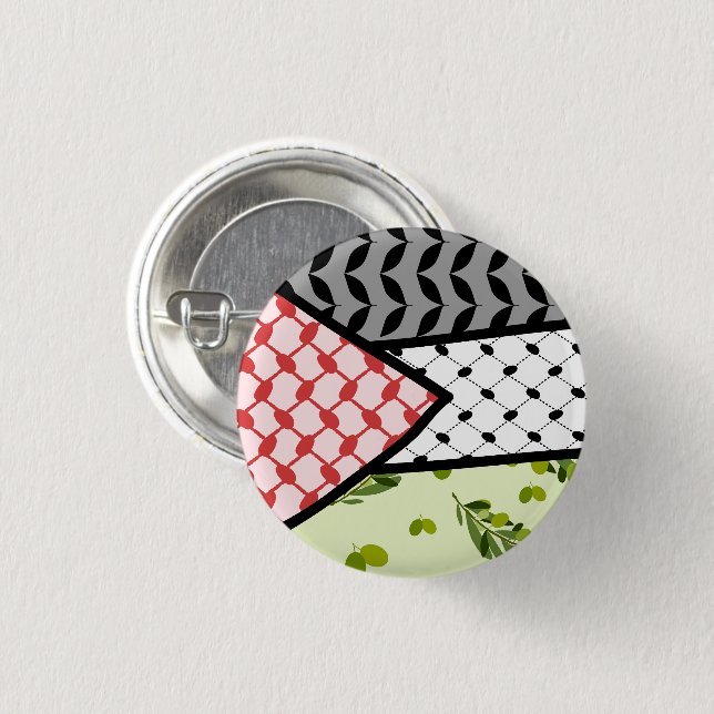 Badge Rond 2,50 Cm Palestine moderne Keffiyeh Falastin (Devant & derrière)