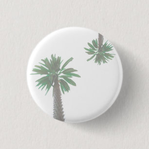 Badge Rond 2,50 Cm Palmier Stylisé Pastel Green Tropical