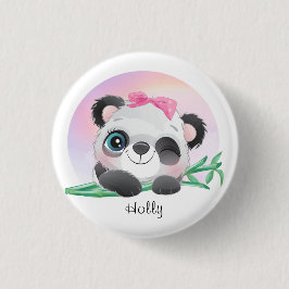 Badge Rond 2,50 Cm Panda Bamboo, un animal mignon