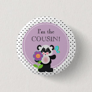 Badge Rond 2,50 Cm Panda Bear Baby shower Party Je suis le bouton Cou