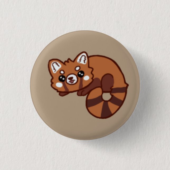 Badge Rond 2,50 Cm Panda rouge (Devant)