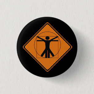 Badge Rond 2,50 Cm panneau routier vitruvian d'homme