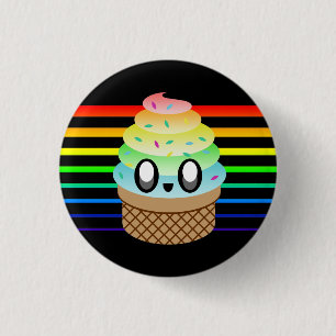 BADGE ROND 2,50 CM PANNEAUX DE CONE DE CRÈME DE GLACE KAWAII