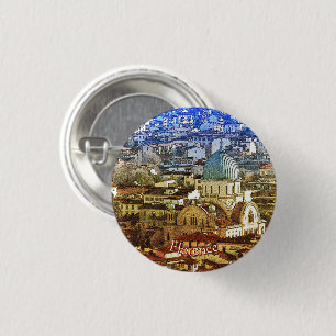 Badge Rond 2,50 Cm Panorama de Florence, Italie Photo