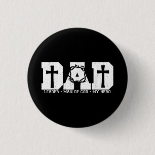Badge Rond 2,50 Cm Papa bénit Croix chrétienne religieuse Papa