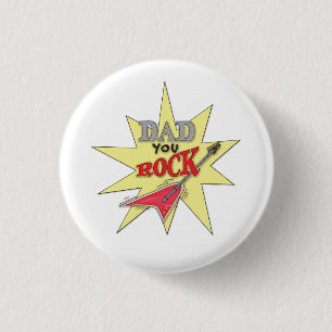 Badge Rond 2,50 Cm Papa, Rock