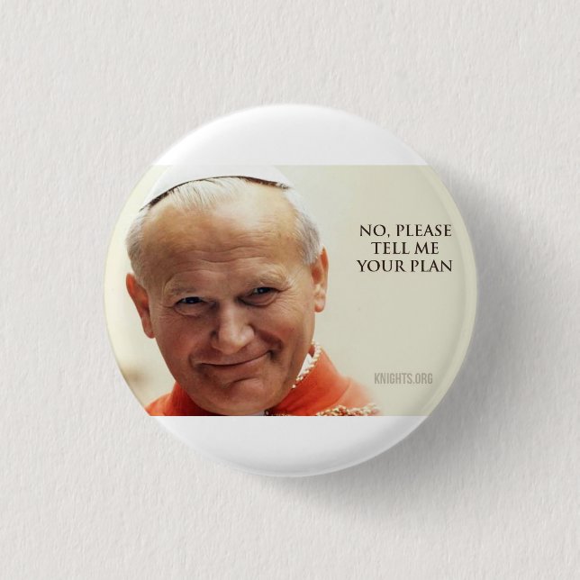 Badge Rond 2,50 Cm Pape St John Paul II (Devant)