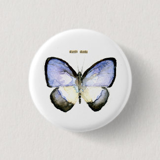 Badge Rond 2,50 Cm Papillon : Bleu Vert-Réuni