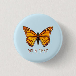Badge Rond 2,50 Cm Papillon Monarque Personnalisé