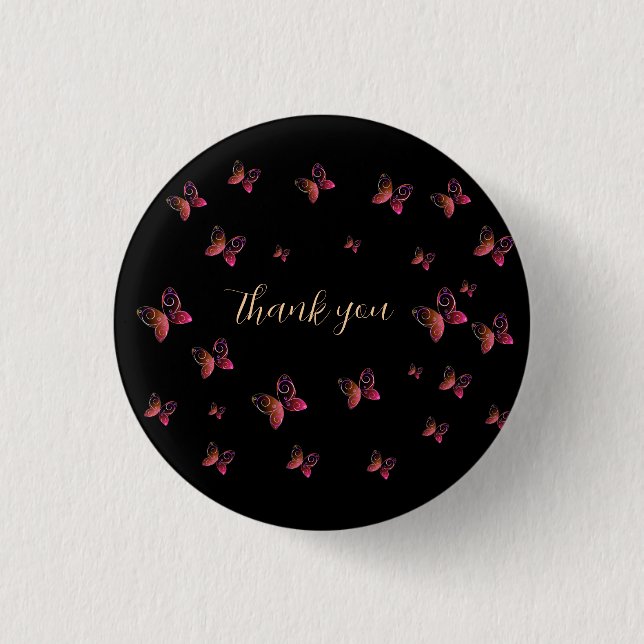 Badge Rond 2,50 Cm papillons volants nature (Devant)