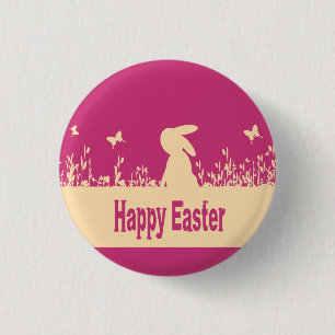 Badge Rond 2,50 Cm Pâques heureux, lièvre rêveur