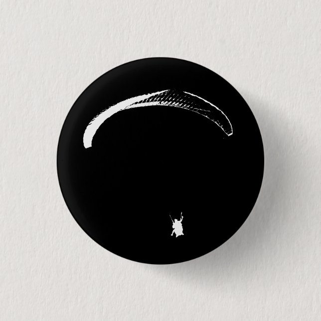 Badge Rond 2,50 Cm Parachute noir et blanc - boutons (Devant)