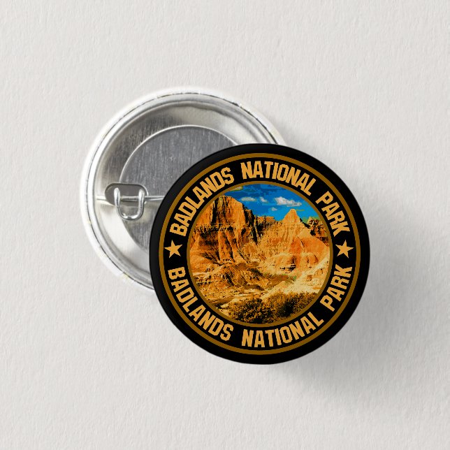 Badge Rond 2,50 Cm Parc national des Badlands (Devant & derrière)