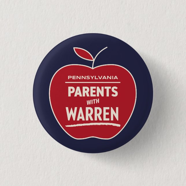 Badge Rond 2,50 Cm Parents de Pennsylvanie avec Warren (Devant)