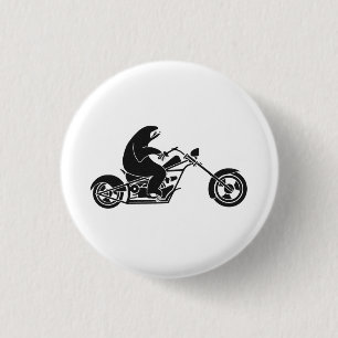 Badge Rond 2,50 Cm Paresse lente sur un vélo rapide