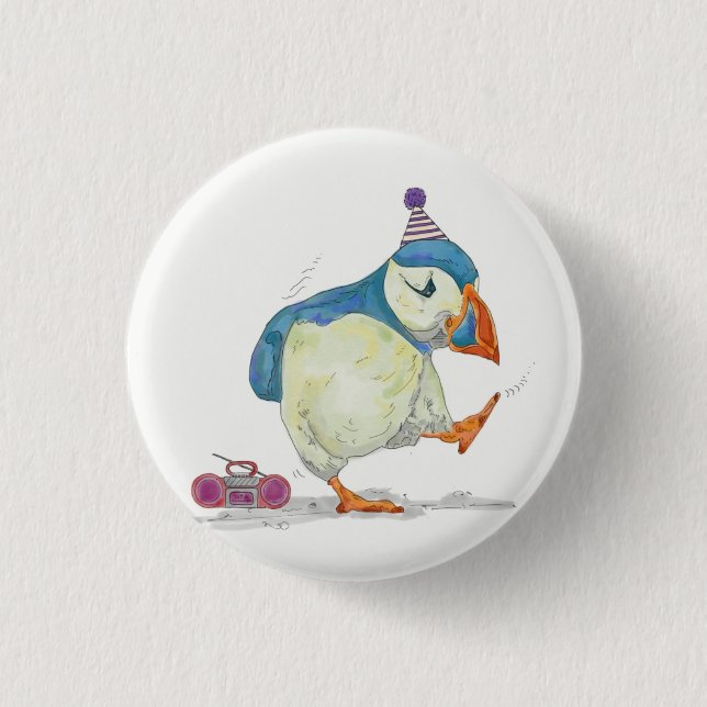 Badge Rond 2,50 Cm Partie de macareux (Devant)