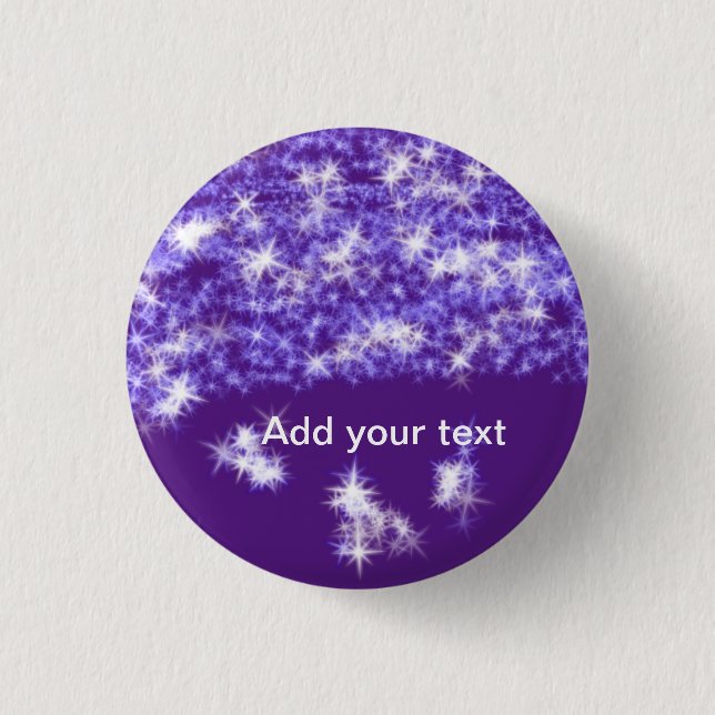 Badge Rond 2,50 Cm Parties scintillant violet simple étoiles scintill (Devant)