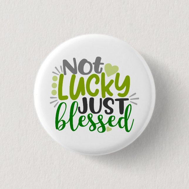 Badge Rond 2,50 Cm Pas Lucky Juste Béni (Devant)