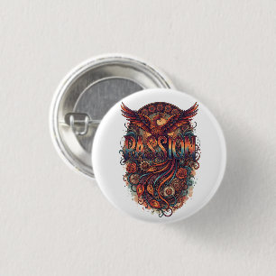 Badge Rond 2,50 Cm Passion Phoenix Design Artistique Vintage – Étique
