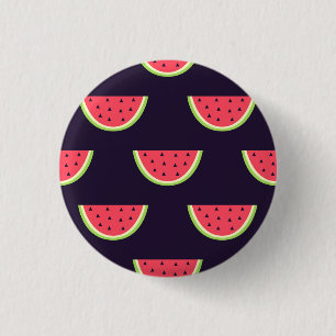 Badge Rond 2,50 Cm Pastèque au néon sur le motif pourpre