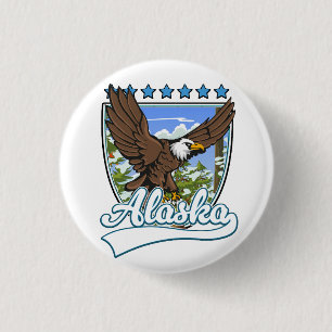 Badge Rond 2,50 Cm Patch de voyage en Alaska