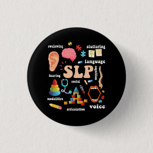 Badge Rond 2,50 Cm Pathologie Pathologiste du langage vocal Discours