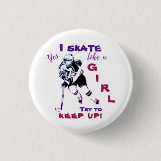 Badge Rond 2,50 Cm Patiner comme une fille bouton, violet