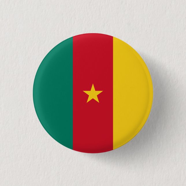 Badge Rond 2,50 Cm Patriotic Cameroon (Devant)