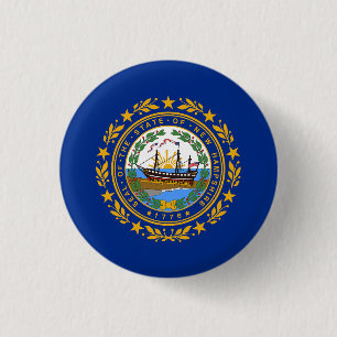 Badge Rond 2,50 Cm Pavillon d'État du New Hampshire