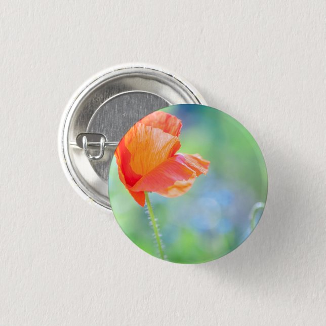 Badge Rond 2,50 Cm Pavot au vent (Devant & derrière)